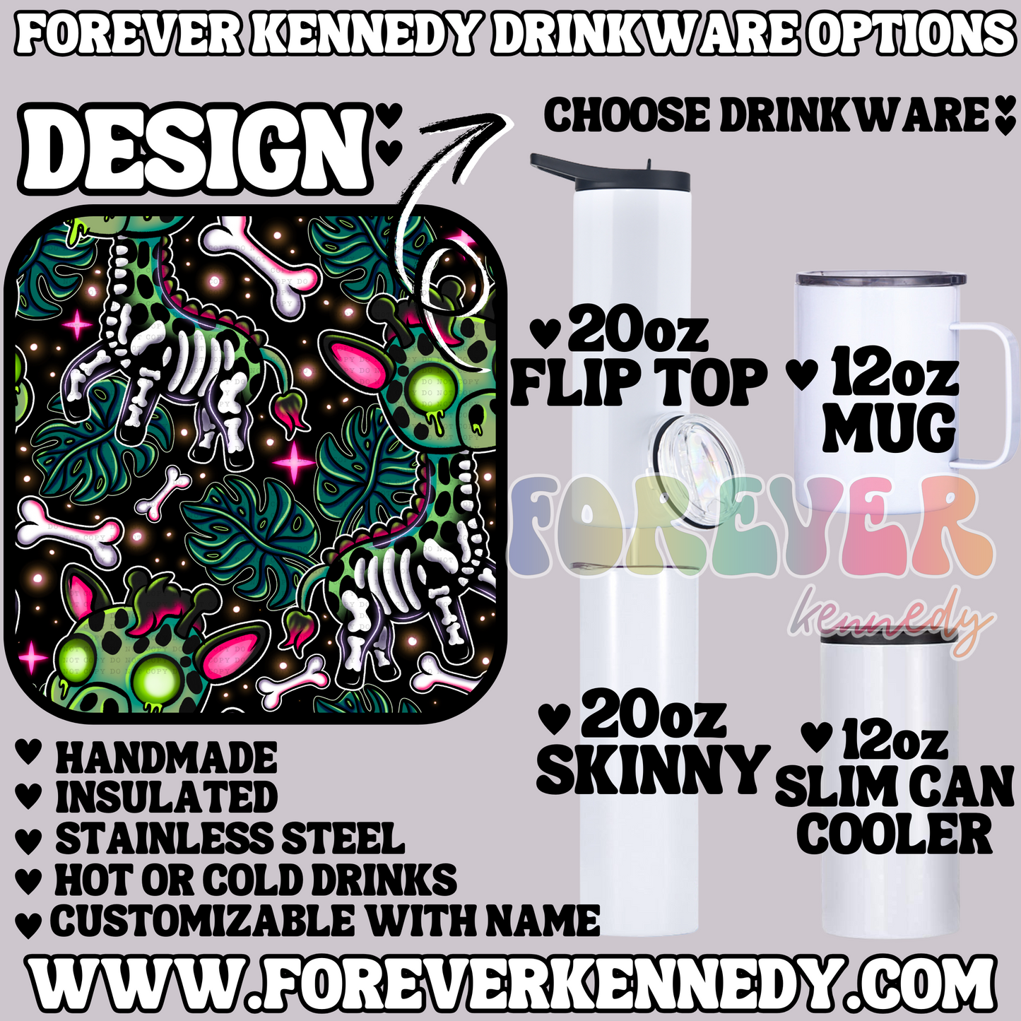 (MTO) CHOOSE DRINKWARE: Zombie Giraffe