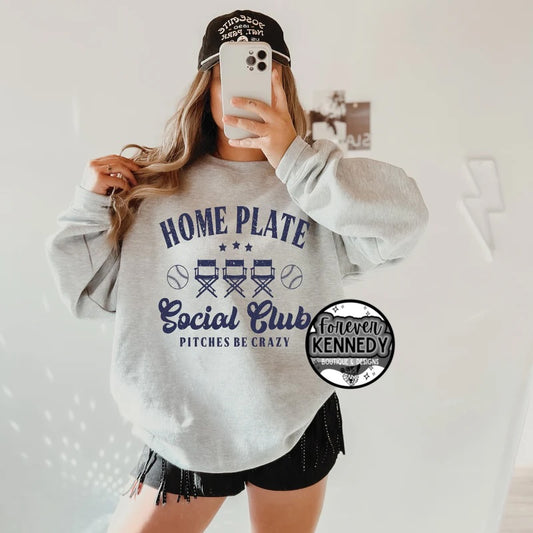 (MTO) CHOOSE YOUR APPAREL STYLE: Home plate social club *blue ink*
