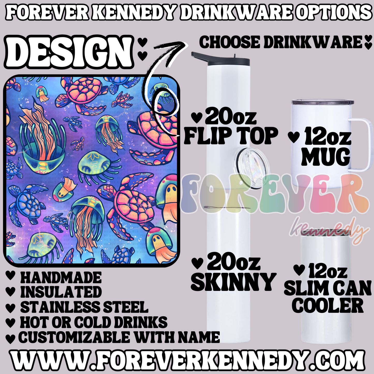 (MTO) CHOOSE DRINKWARE: Colorful Ocean
