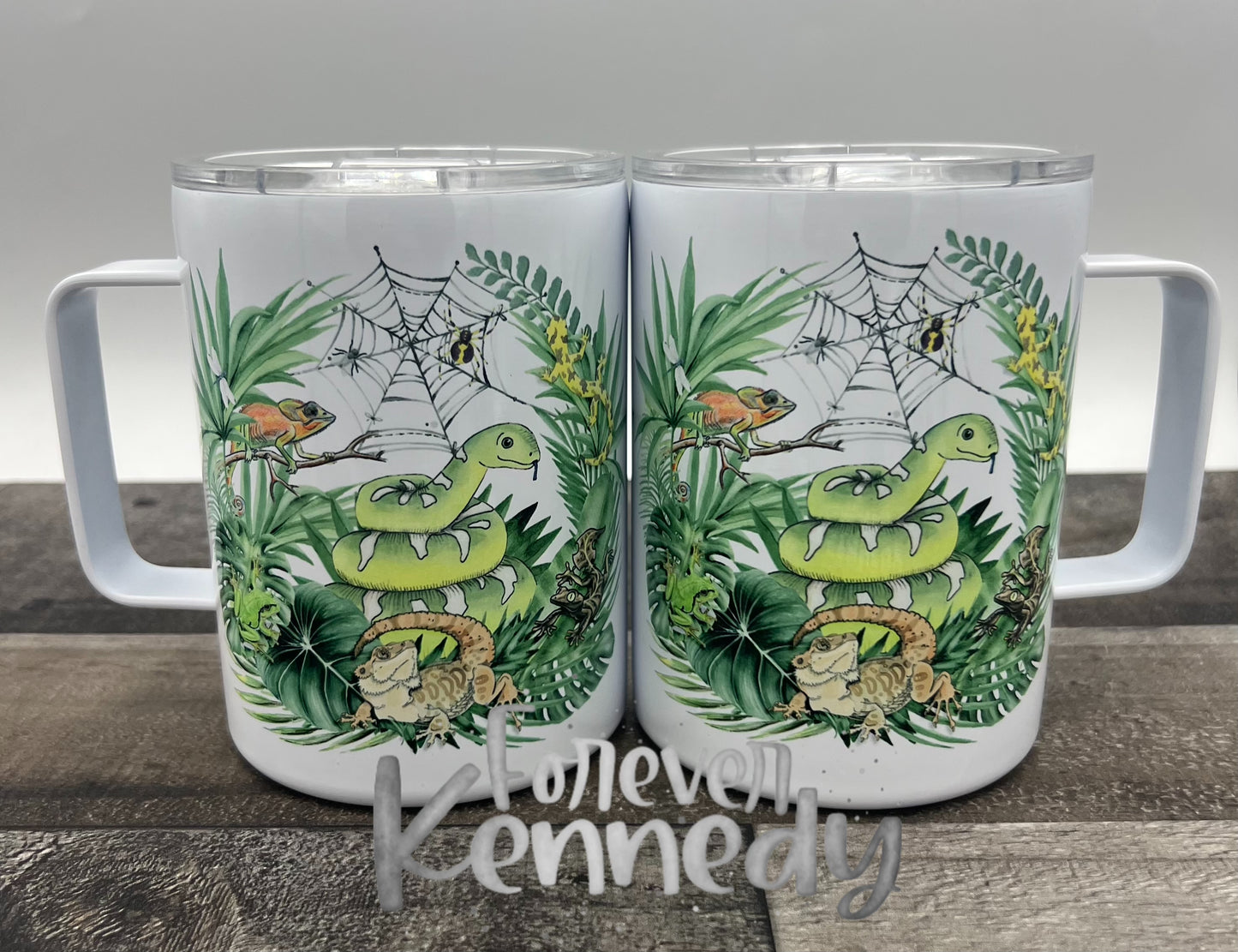 (MTO) Mug with Handle: Reptile Lovers / Reptile Collage