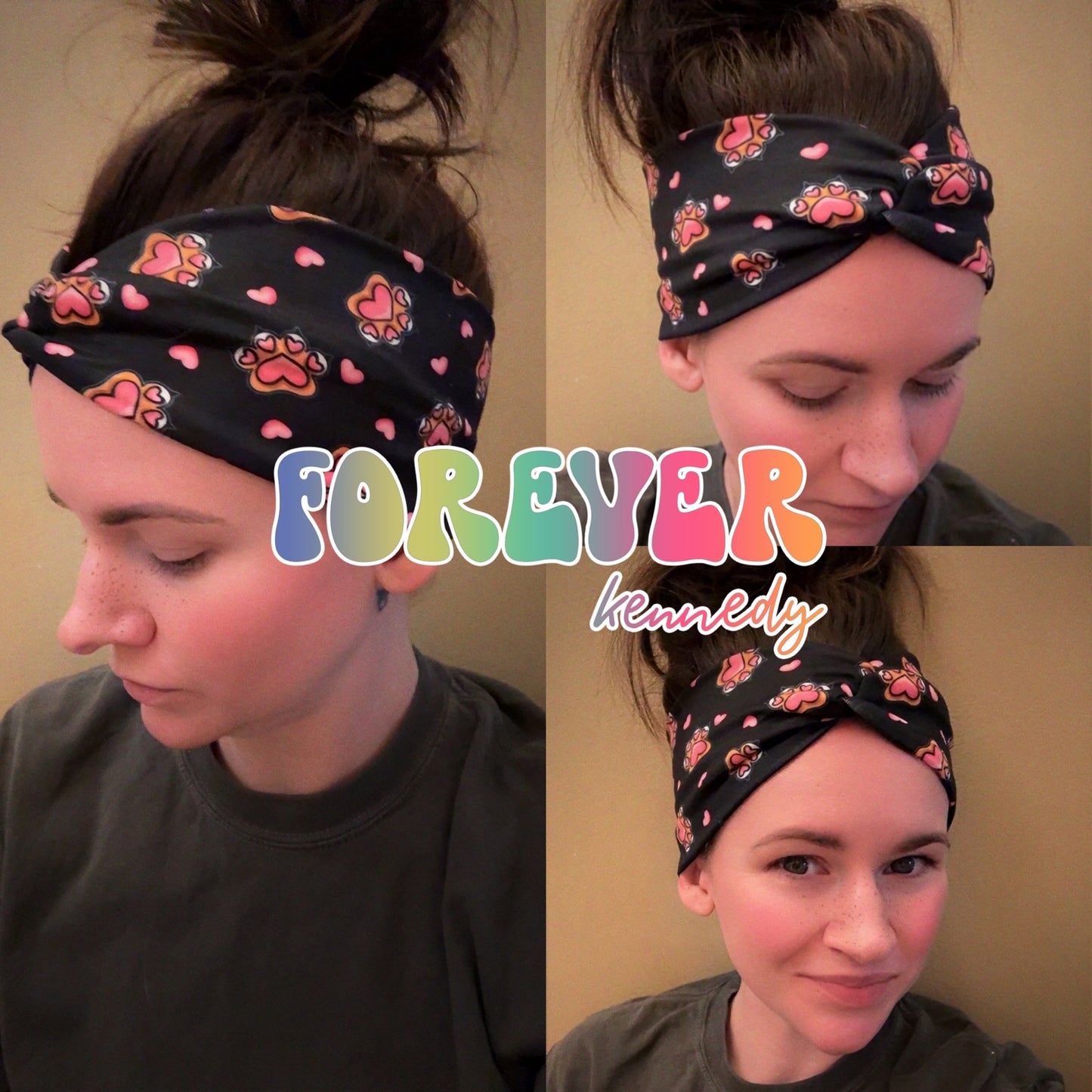 (RTS) Twist Headband: Heart Paws
