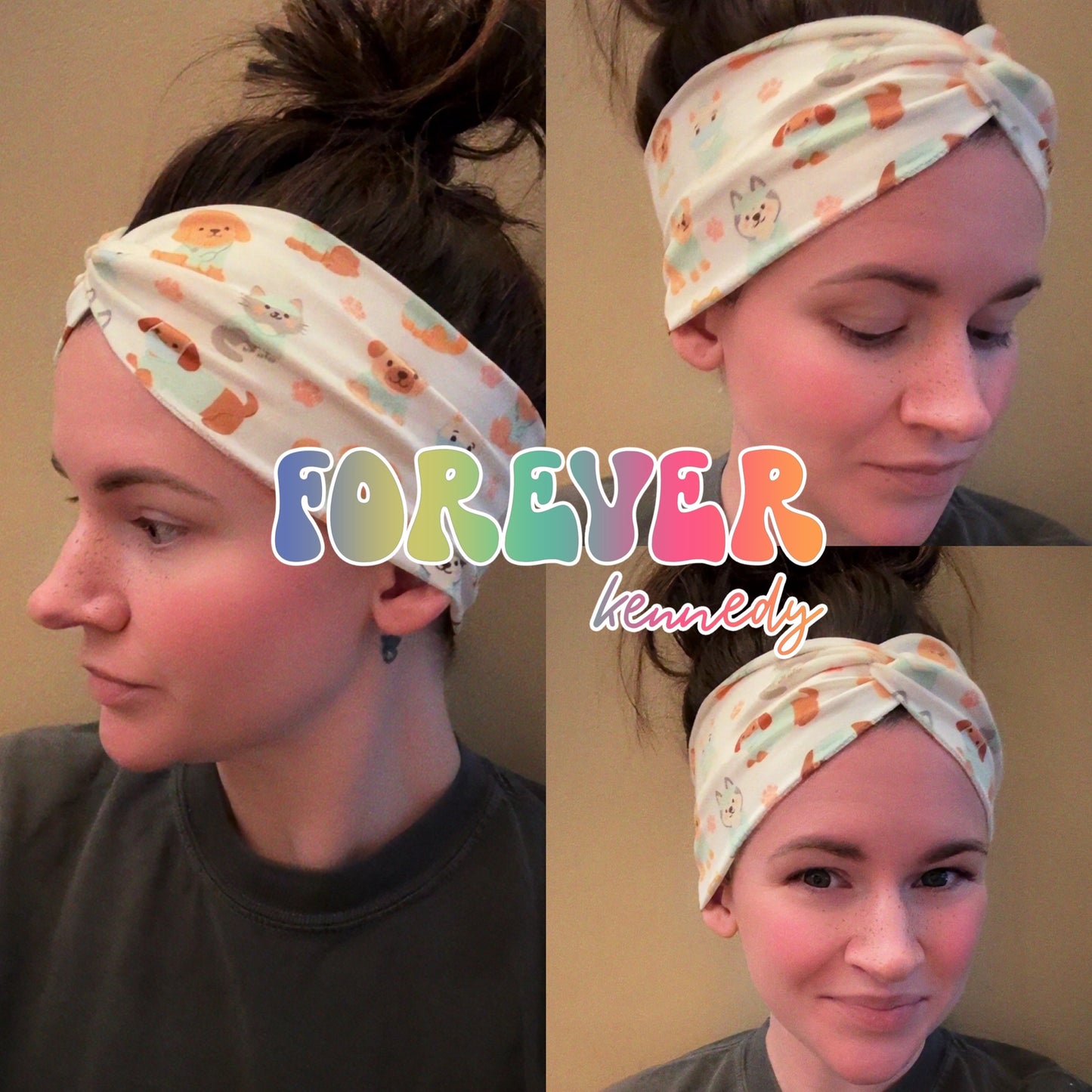(RTS) Twist Headband: Dogs & Cats in Scrubs