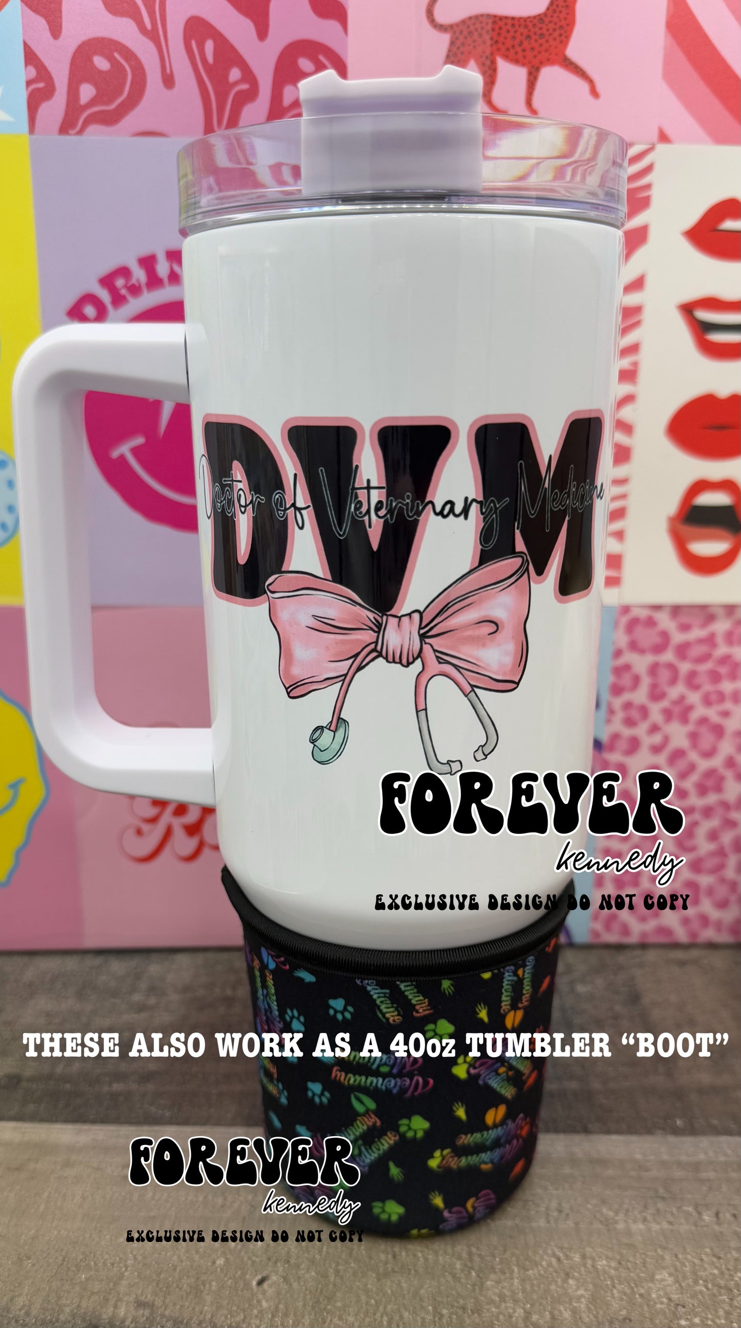 (RTS) Drink Sleeve: EXCLUSIVE DESIGN Colorful Veterinary Medicine