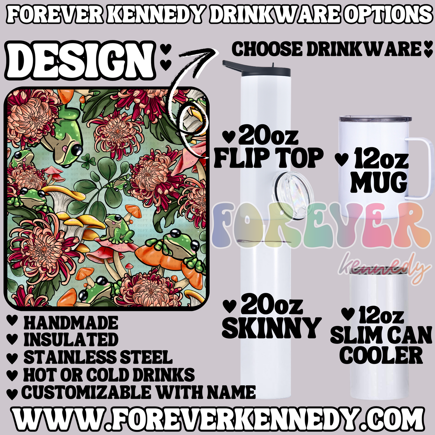 (MTO) CHOOSE DRINKWARE: Frogs