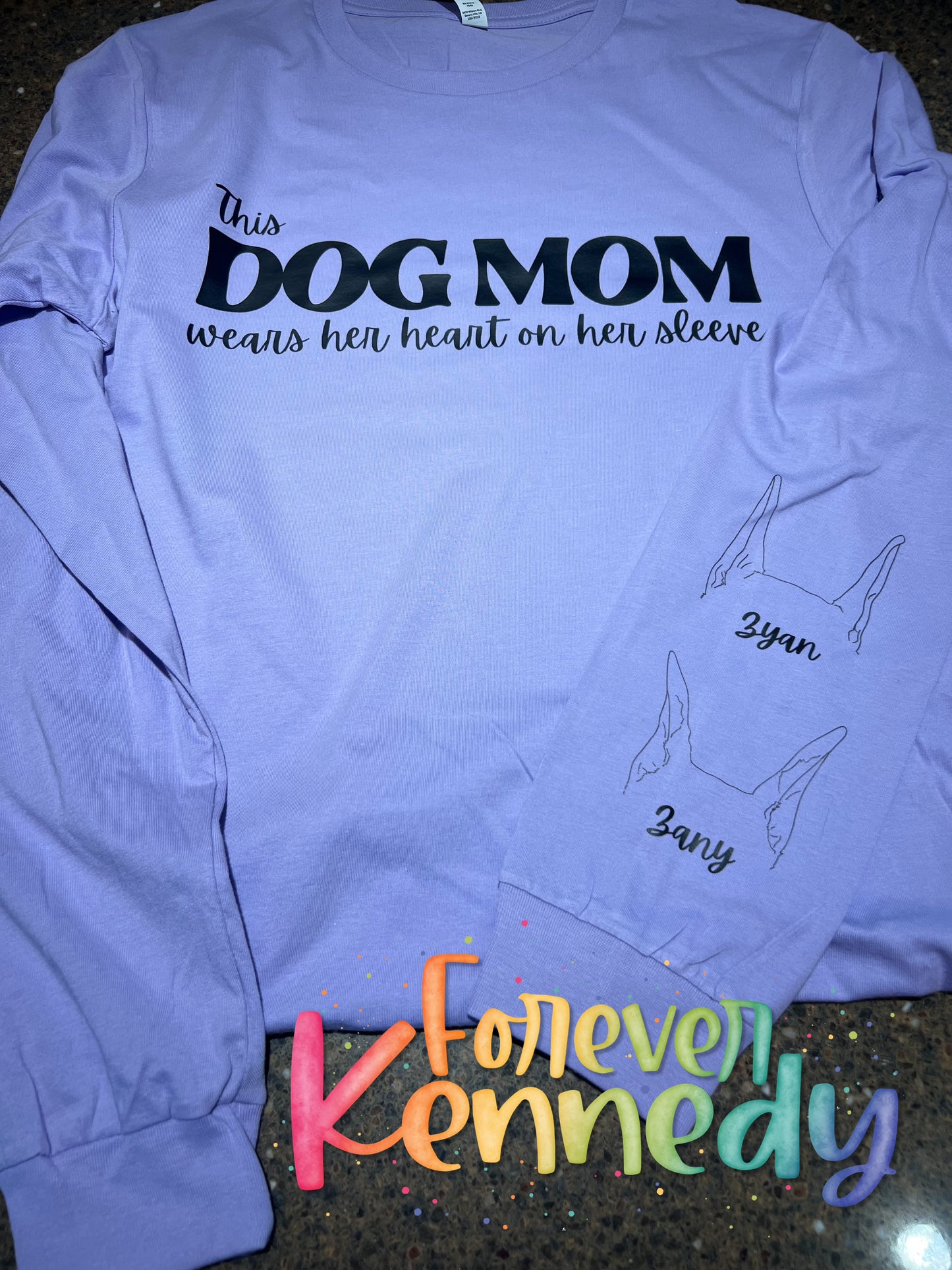 (PO) Custom Apparel - TITLE / SLEEVE Pet Ear Line Art