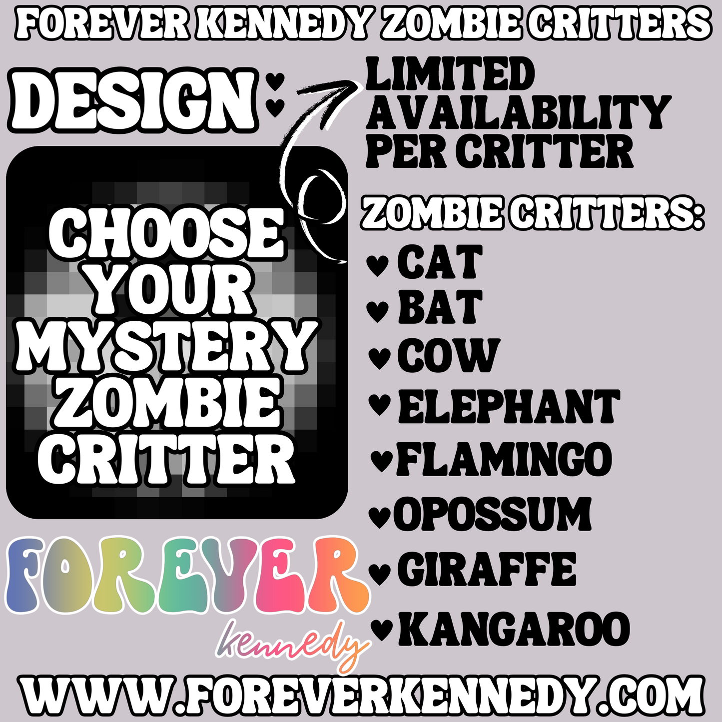 (MTO APPAREL) * CHOOSE STYLE / COLOR: MYSTERY ZOMBIE CRITTER