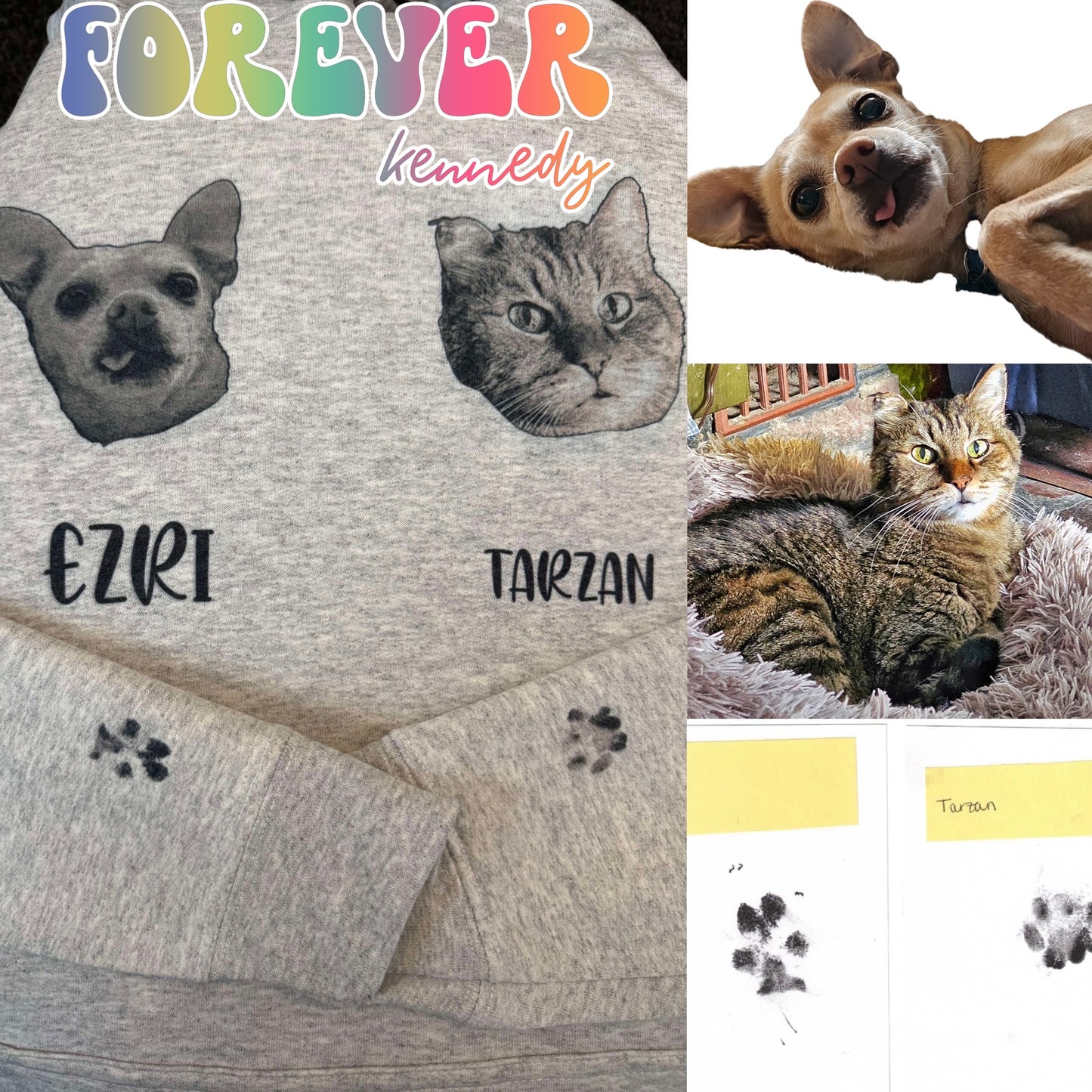 (MTO APPAREL) * CHOOSE STYLE: Custom pet photos and paw prints