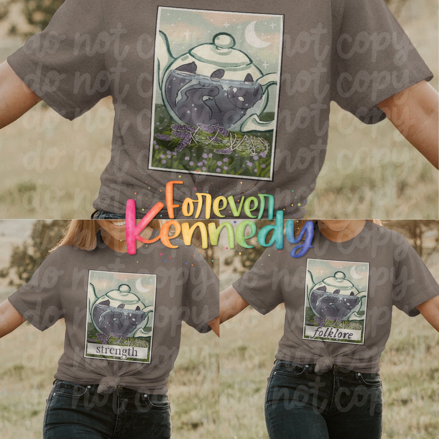 (MTO) Pick Your Design & Apparel: Tarot Cats Teapot
