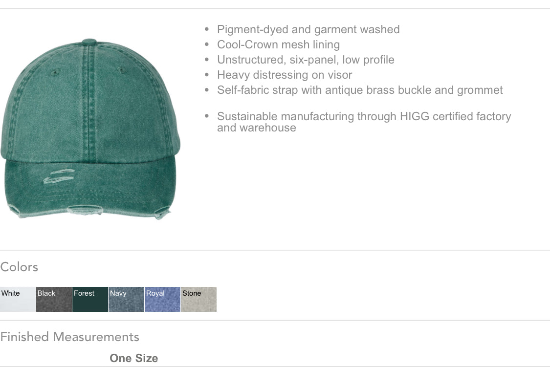 (MTO) Classic Pigment Distressed Hat: EMBROIDERED My Dog Said You're a Hoe