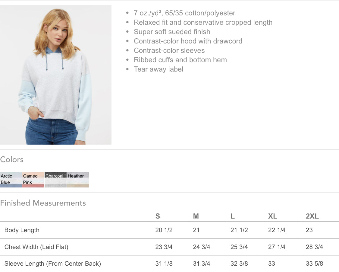 (MADE TO ORDER) Colorblock Cropped Hoodie