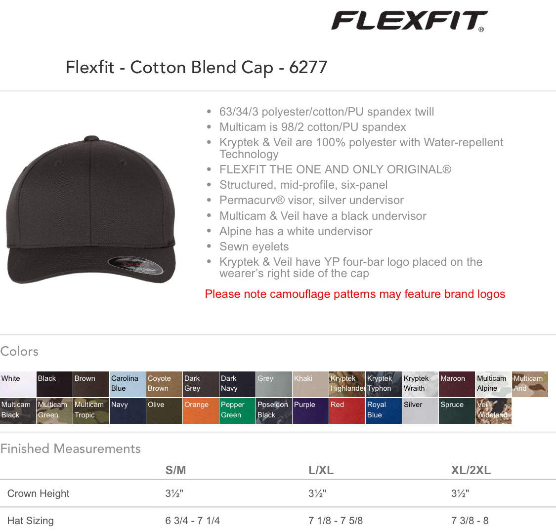 (MTO) FlexFit Cotton Blend Hat: EMBROIDERED Unlocked Morphs Logo