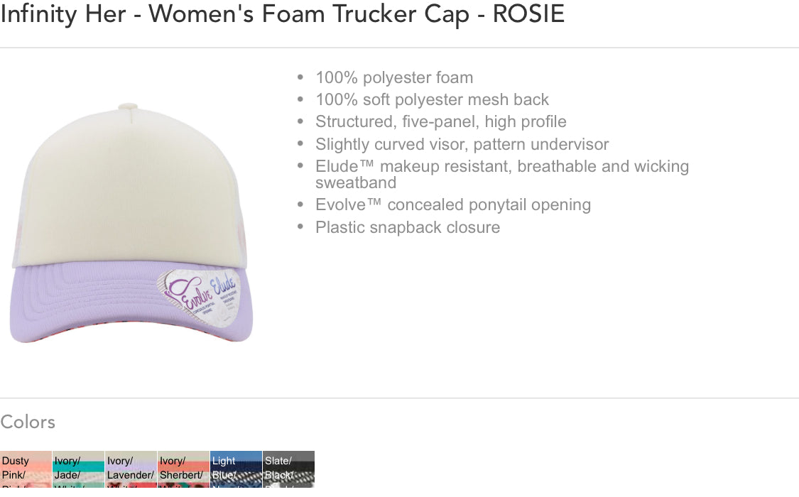 (MTO) Ponytail Foam Trucker Hat: EMBROIDERED Exclusive Design Stethoscope Bow
