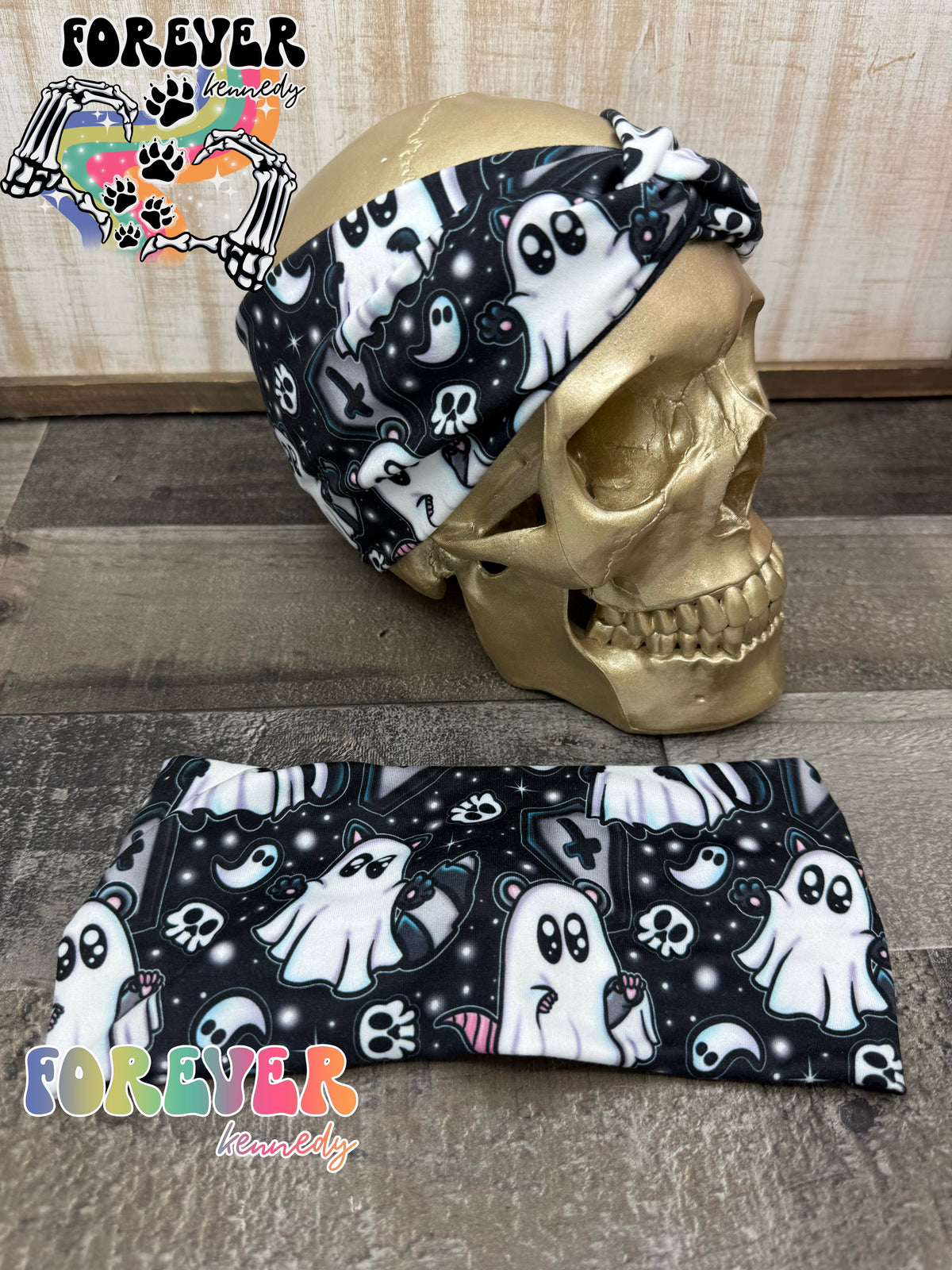 (RTS) Twist Headband: Ghost Trash Animals
