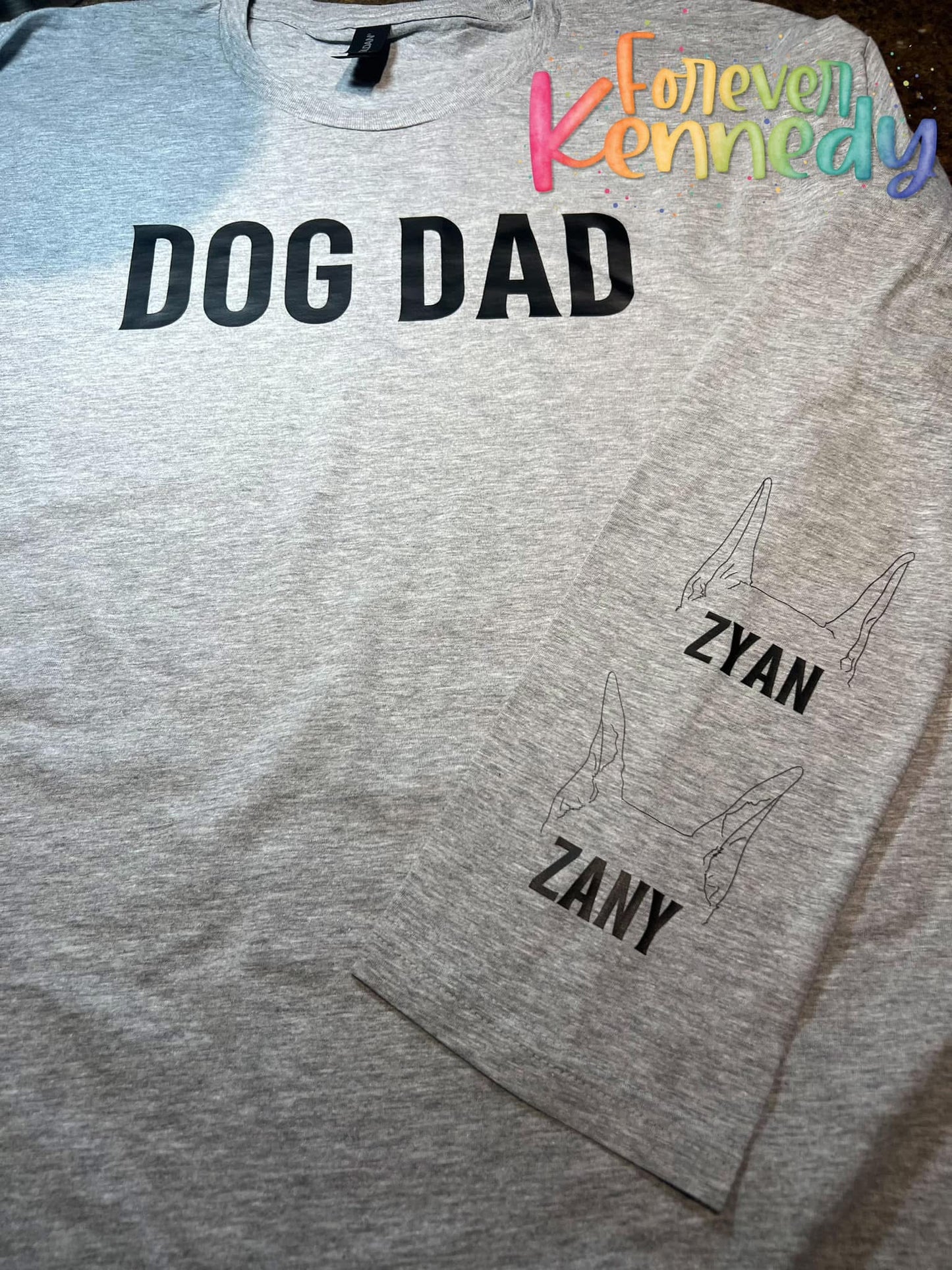 (PO) Custom Apparel - DOG DAD / SLEEVE Pet Ear Line Art