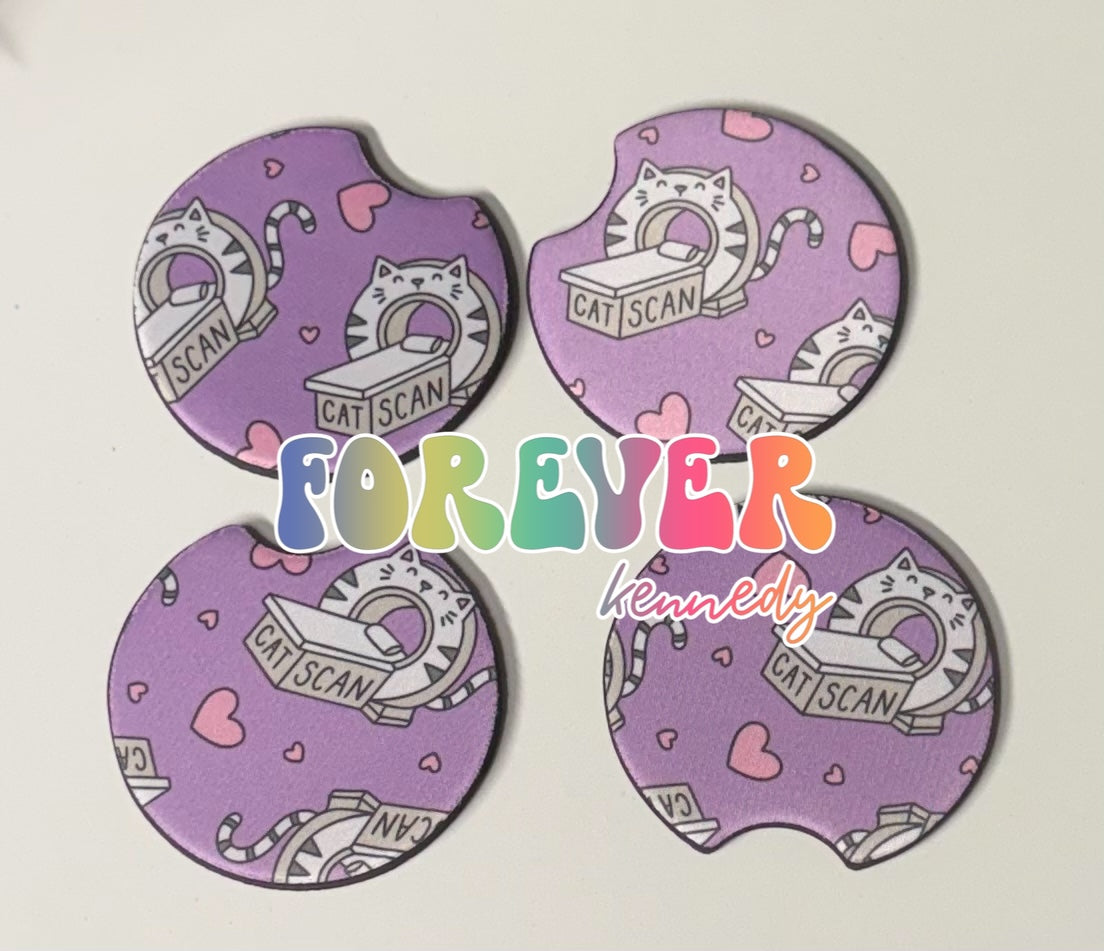 (MTO) Car Coaster Set- Cat Scan