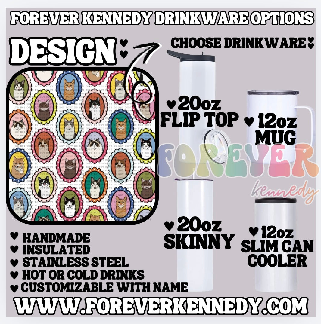 (MTO) CHOOSE DRINKWARE: Cat Frames