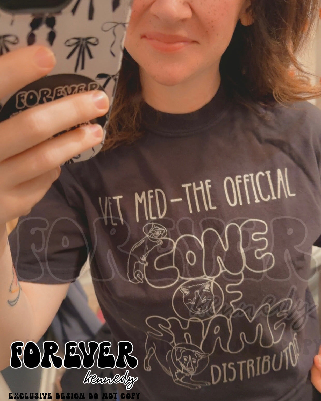 (MTO APPAREL) * CHOOSE STYLE: EXCLUSIVE DESIGN / Vet Med Cone of Shame (silver metallic ink)