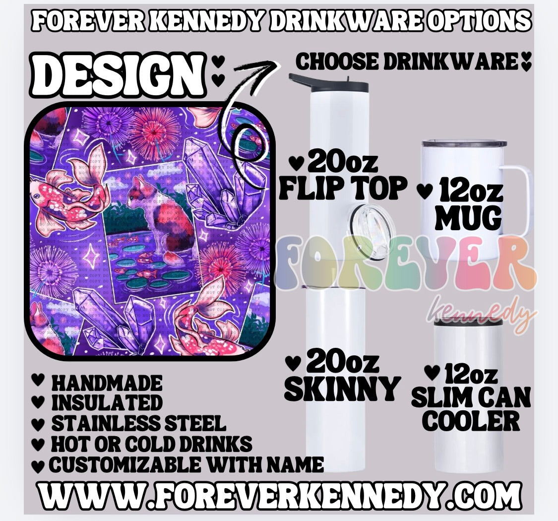 (MTO) CHOOSE DRINKWARE: Cats Koi Fish