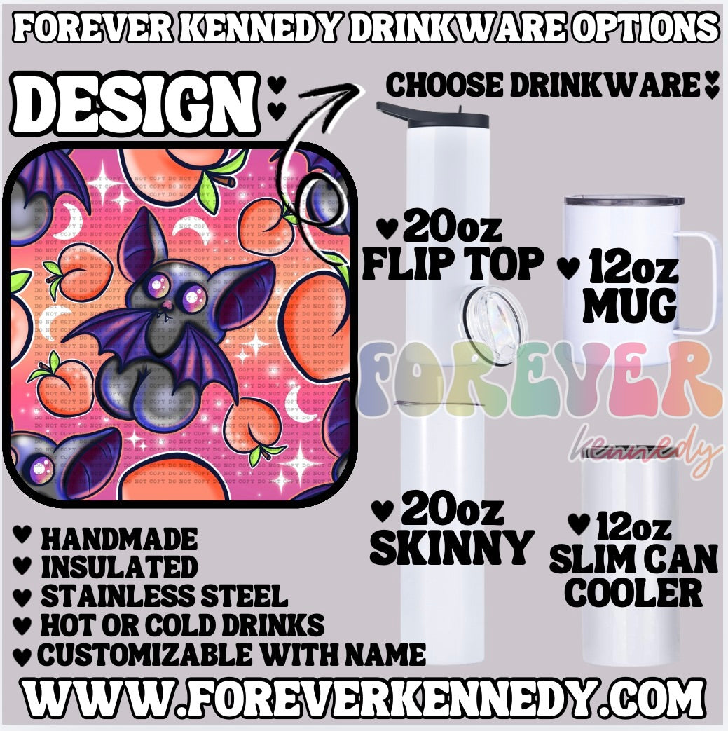 (MTO) CHOOSE DRINKWARE: Peach Bat