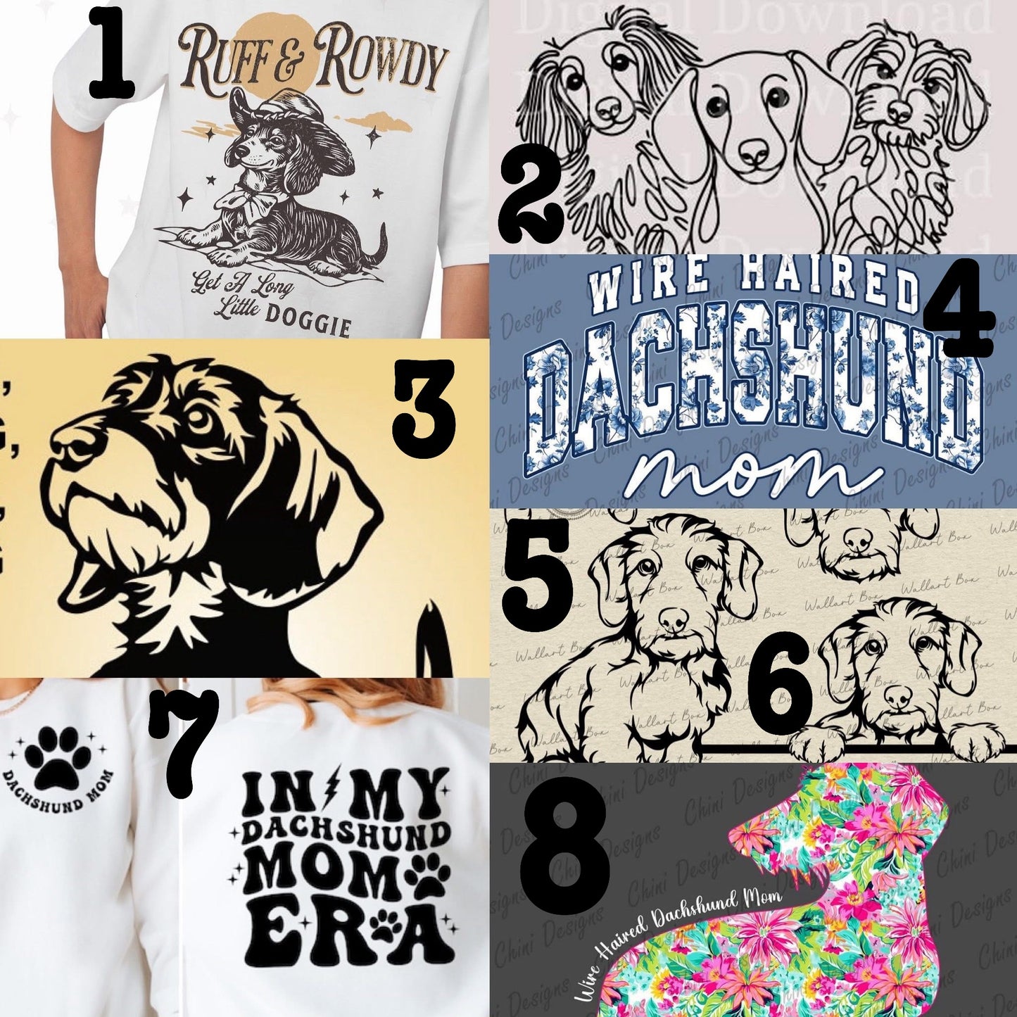 (MTO APPAREL) * CHOOSE STYLE / COLOR: WIRE HAIRED DACHSHUND (Choose Design)