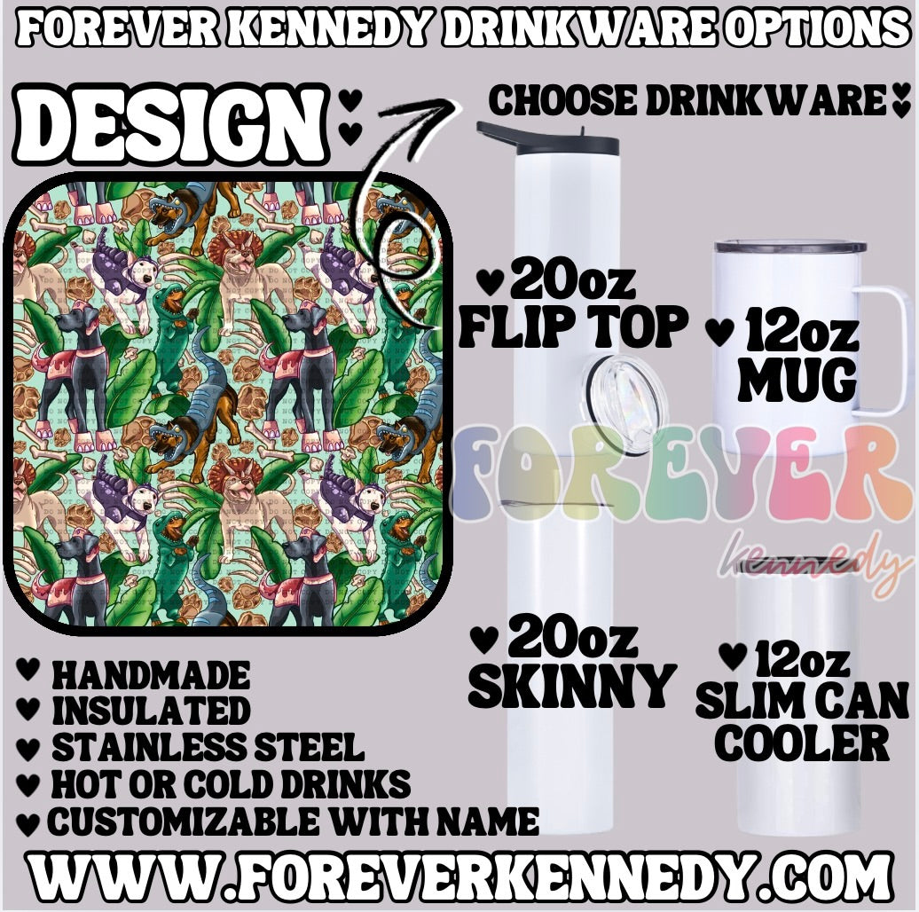 (MTO) CHOOSE DRINKWARE: Jurassic Bark Friends