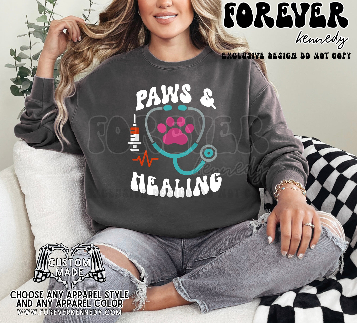 (MTO APPAREL) * CHOOSE STYLE / COLOR: EXCLUSIVE DESIGN Paws & Healing