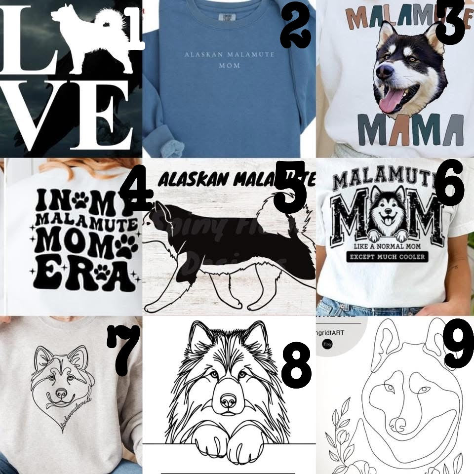 (MTO APPAREL) * CHOOSE STYLE / COLOR: ALASKAN MALAMUTE (Choose Design)
