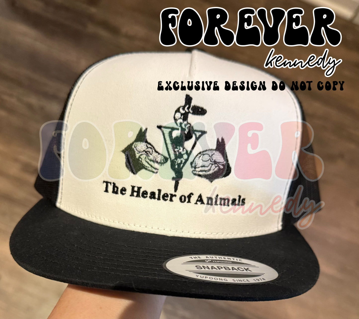 (MTO) Five-Panel Classic Trucker Hat: EMBROIDERED Exclusive Design The Healer of Animals