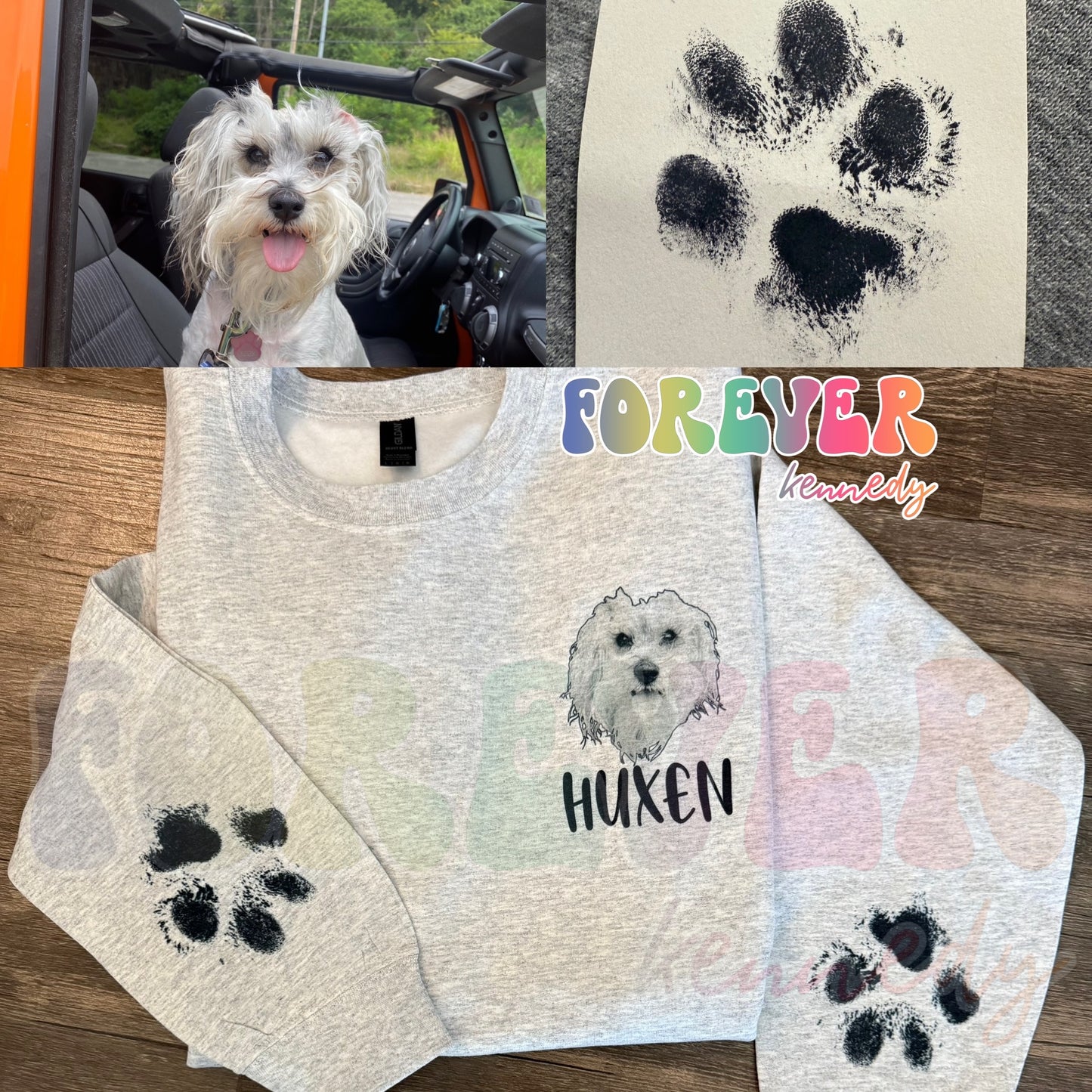 (MTO APPAREL) * CHOOSE STYLE: Custom pet photo and paw print