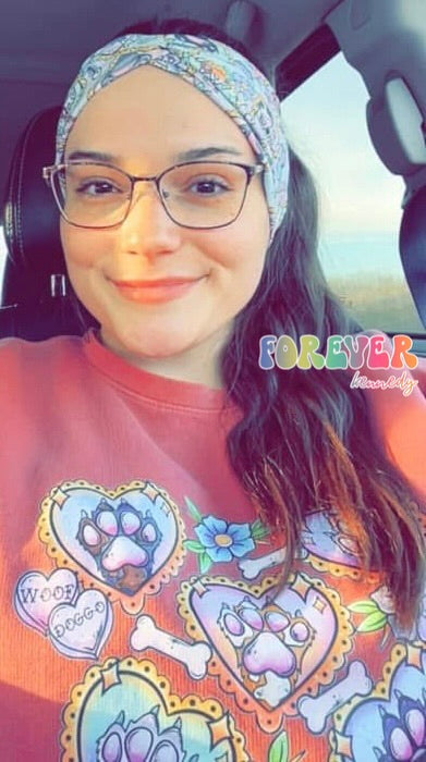 (RTS) Twist Headband: Feline Tattoo Toe Beans