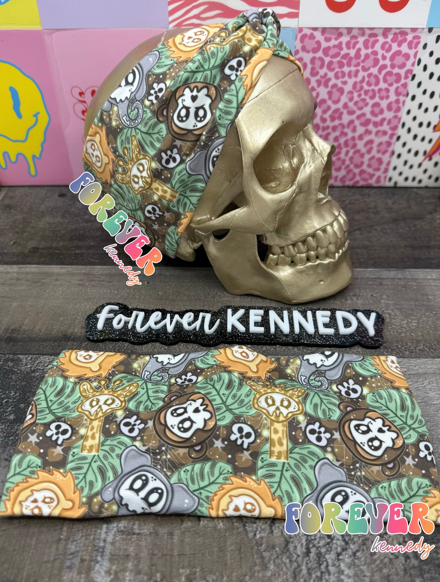 (RTS) Twist Headband: Skull Zoo Animals