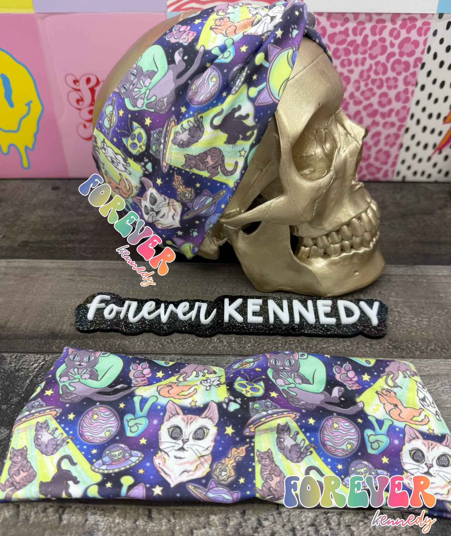 (RTS) Twist Headband: UFO Cats