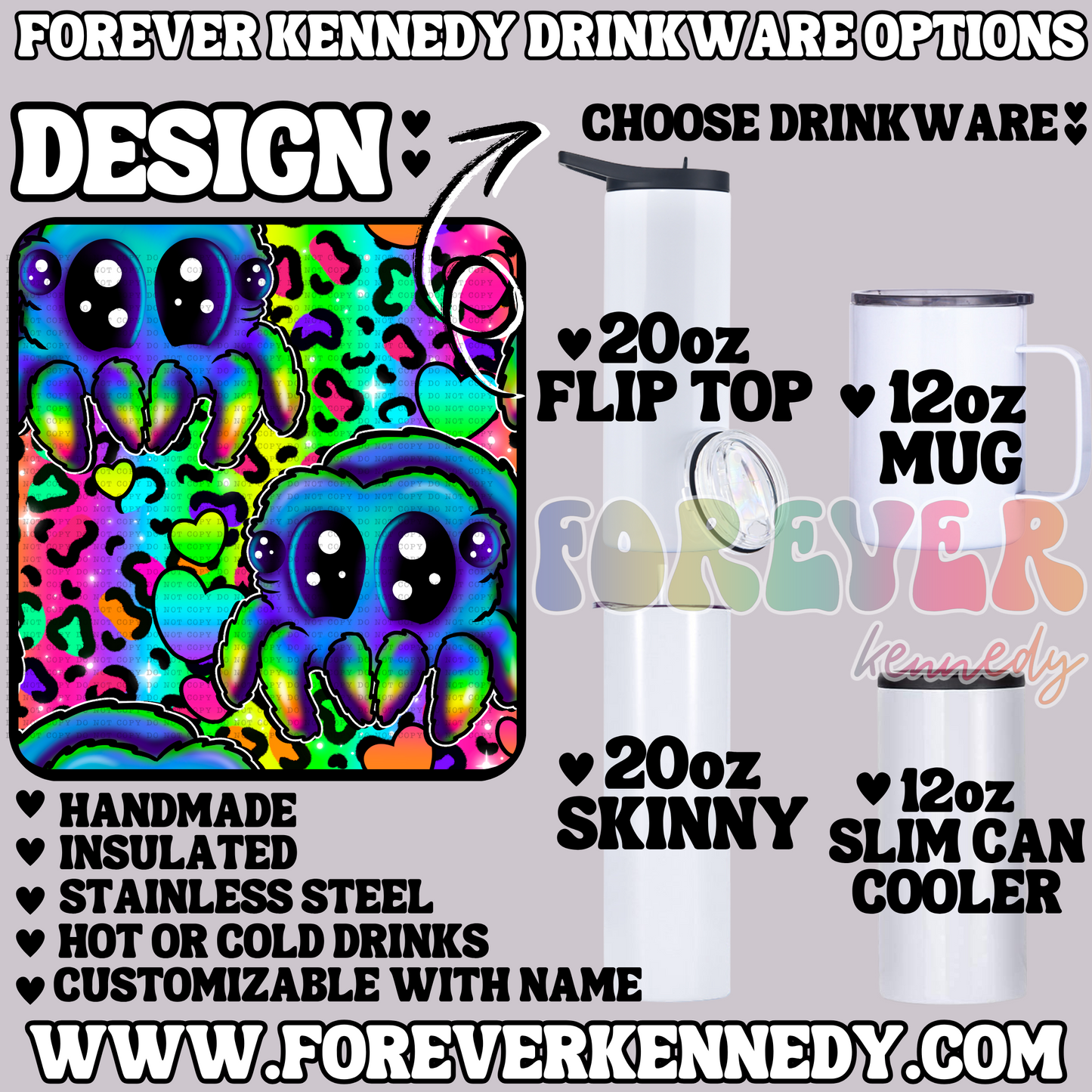 (MTO) CHOOSE DRINKWARE: LF Jumping Spider