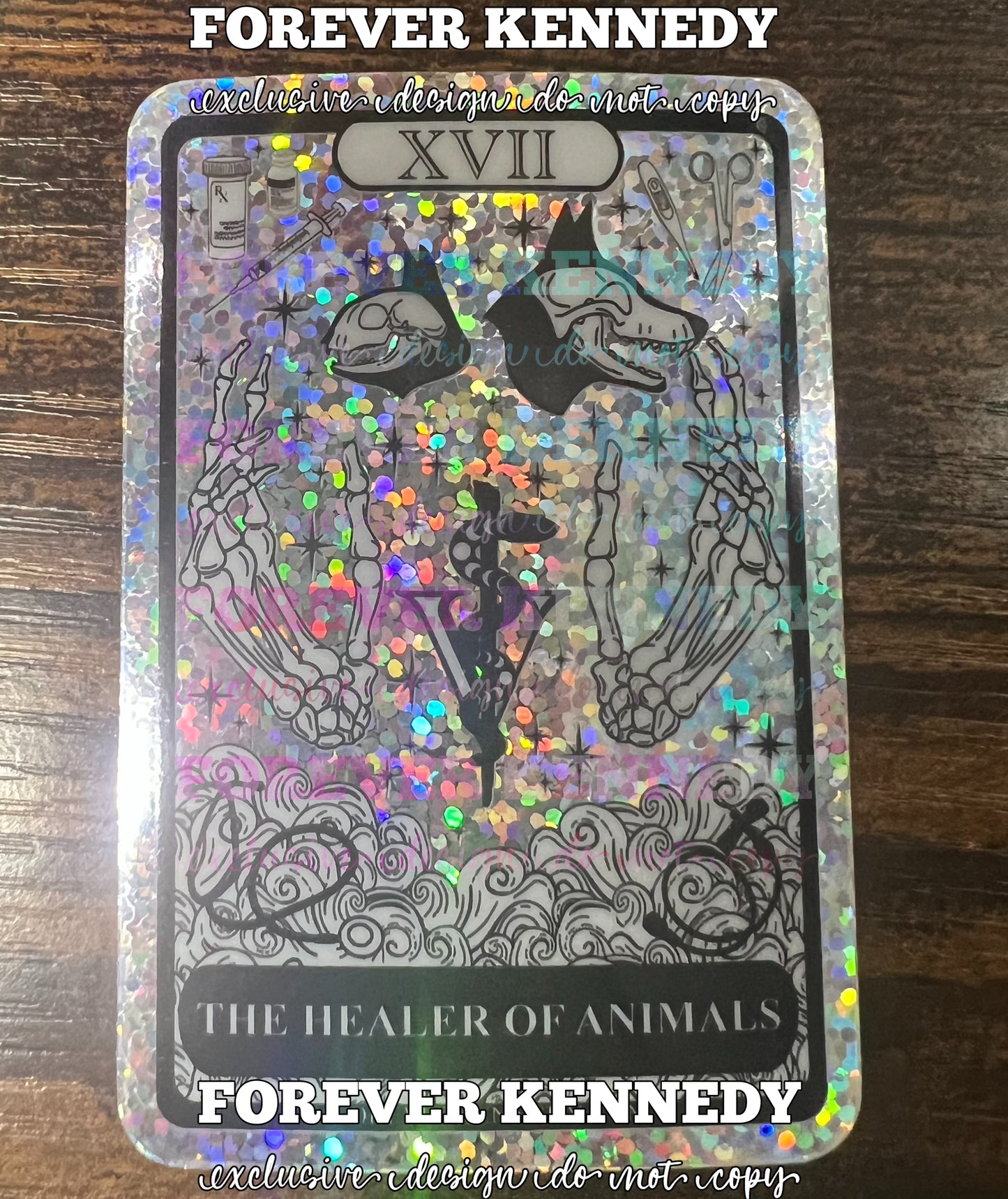 (RTS) Vinyl Sticker: GLITTER Exclusive / Healer of Animals Veterinary Tarot
