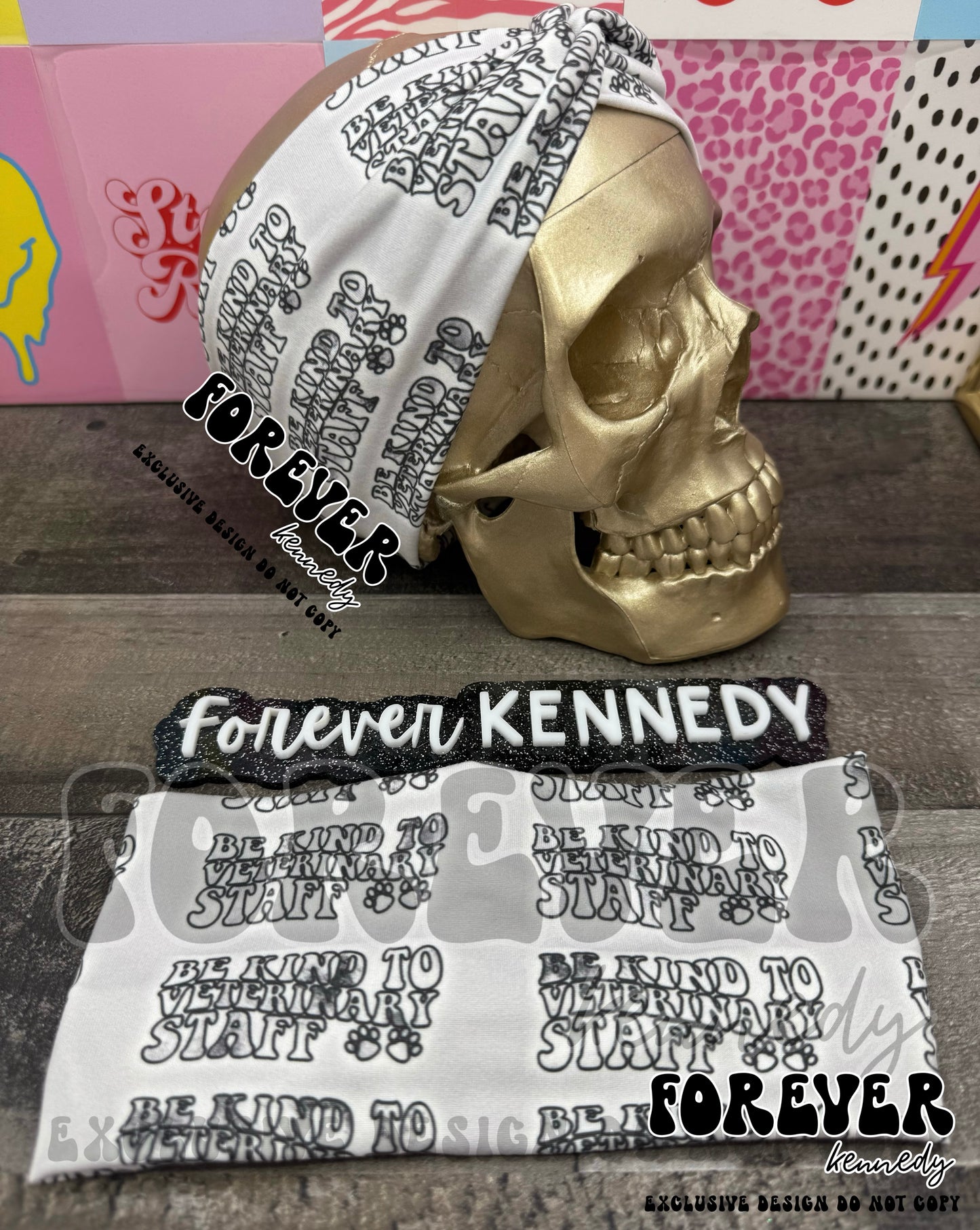 (RTS) Twist Headband: EXCLUSIVE DESIGN / Be Kind to Veterinary Staff