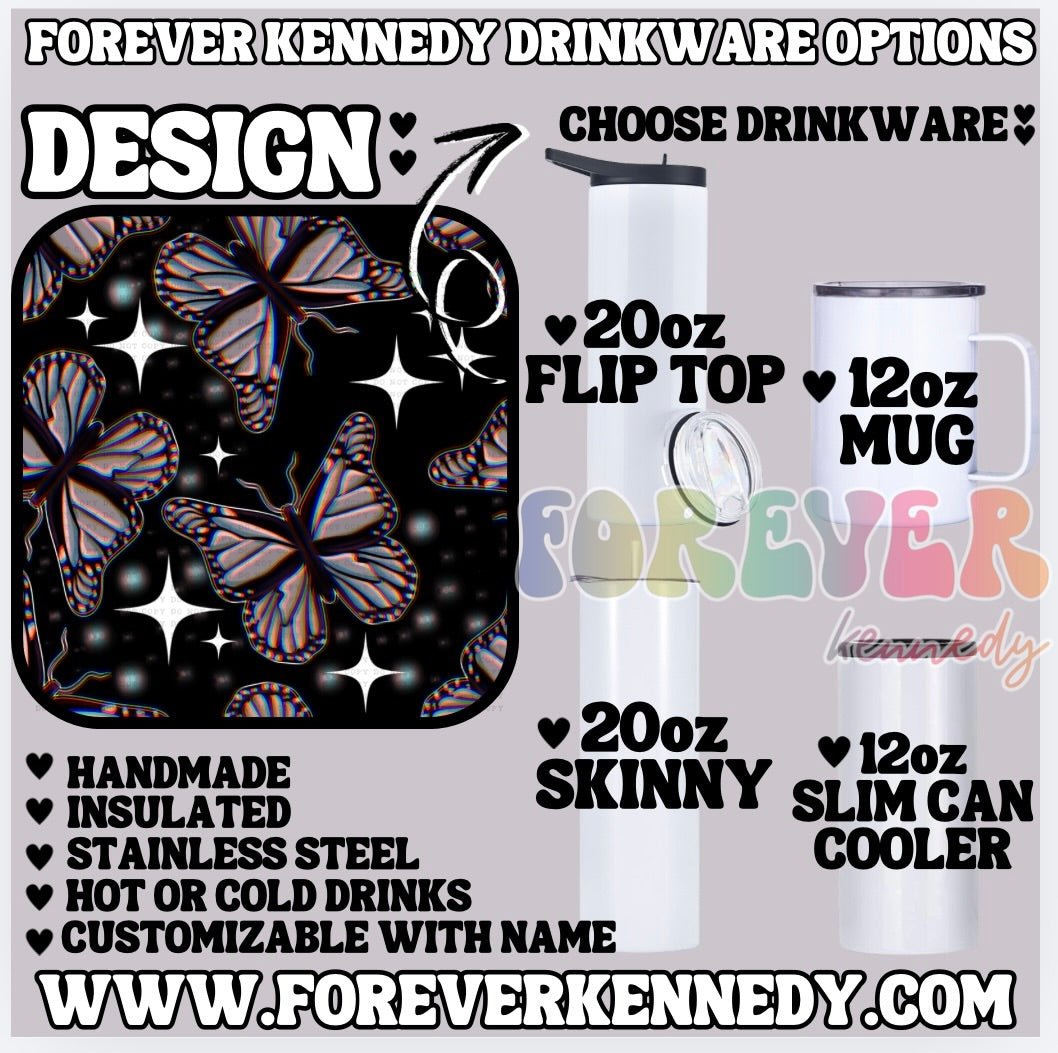 (MTO) CHOOSE DRINKWARE: Goth Flutter