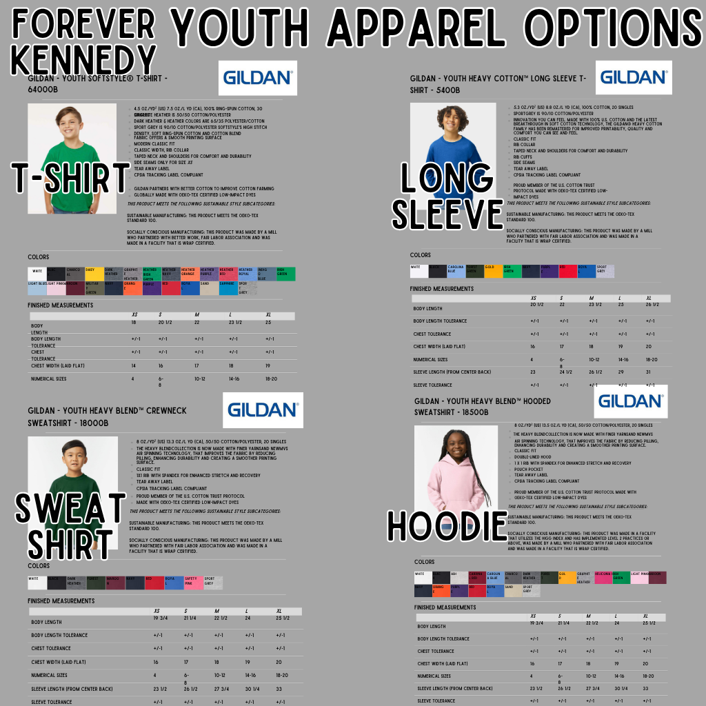 YOUTH APPAREL - CHOOSE ANY DESIGN
