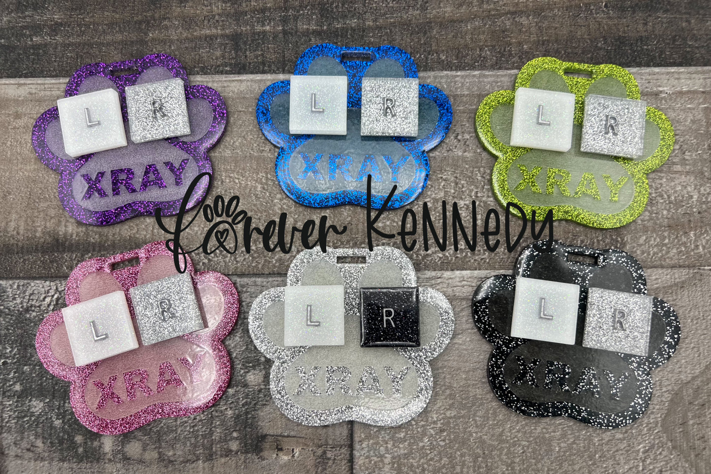 (MTO) Paw Print X-Ray Marker Holder WITH L & R Xray Markers