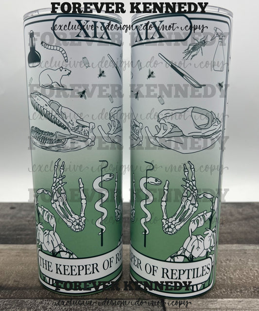 (MTO) EXCLUSIVE Tumbler: Keeper of Reptiles Tarot (White Matte)