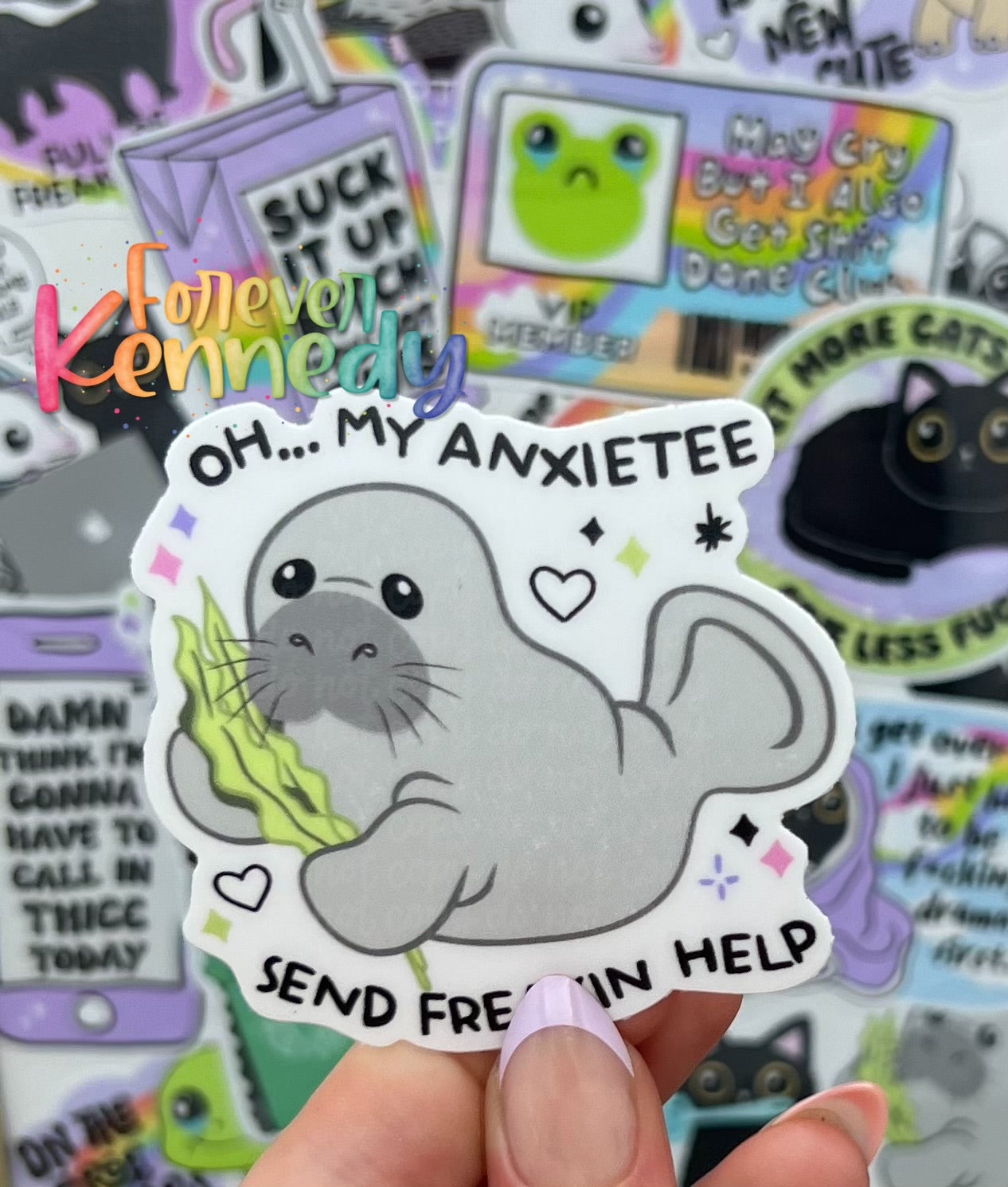 Send Out Sticker (RTS) Vinyl Sticker: Send freakin help β Forever Kennedy