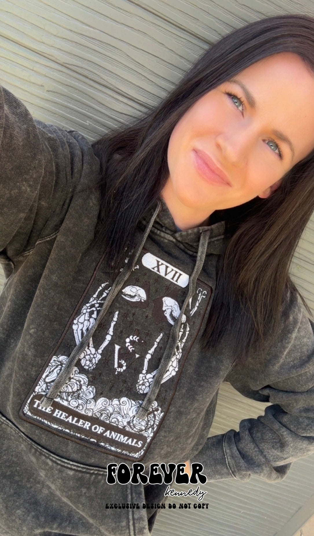 Mineral Wash Hoodie-  EXCLUSIVE DESIGN * The Healer of Animals EMBROIDERY