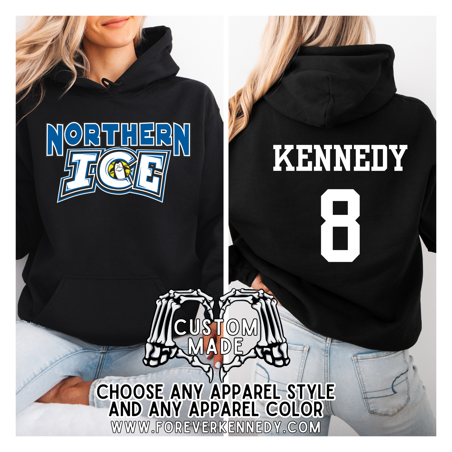 (MTO APPAREL) * CHOOSE STYLE / COLOR: Northern Ice Logo With Custom Back