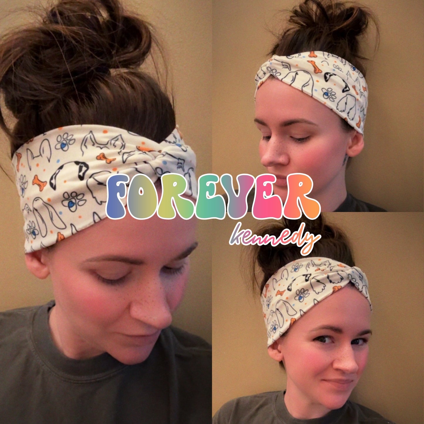 (RTS) Twist Headband: Dog Ear Lines