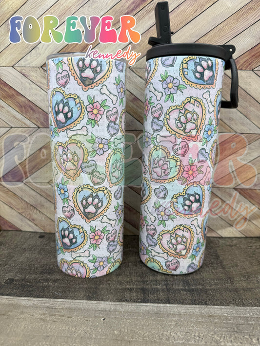 (MTO) 20oz Tumbler *choose style*: Tattoo Canine Paws