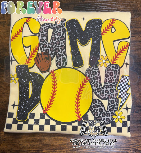 MADE TO ORDER APPAREL -  Softball Game Day (leopard check)
