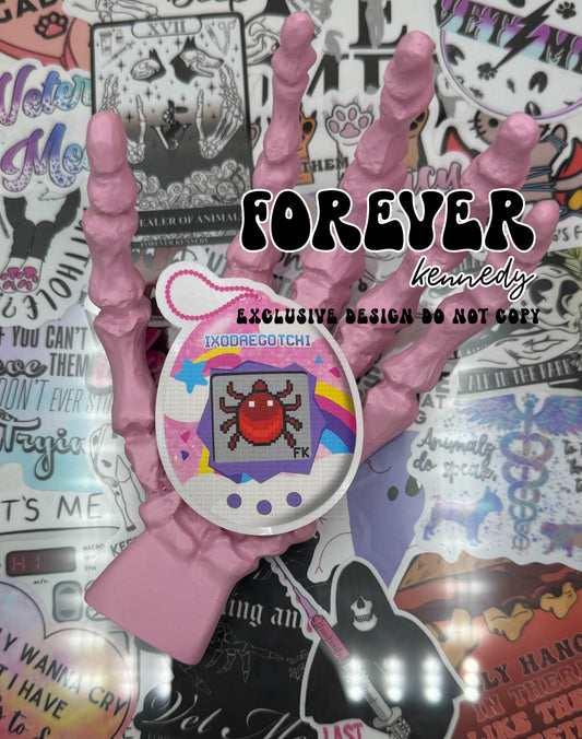 (RTS) CLEAR Vinyl Sticker: EXCLUSIVE DESIGN / Parasite Keychain Ixodaegotchi