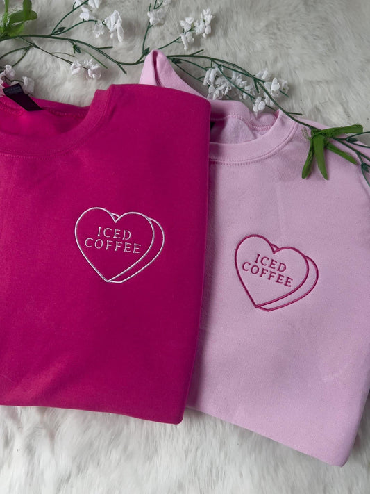 (PO APPAREL) * CHOOSE STYLE / COLOR: EMBROIDERY conversation heart with custom text
