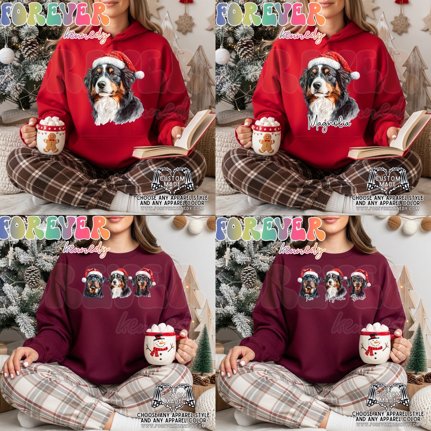 (MTO APPAREL) * CHOOSE STYLE / COLOR: Christmas Dogs *choose breed/s*