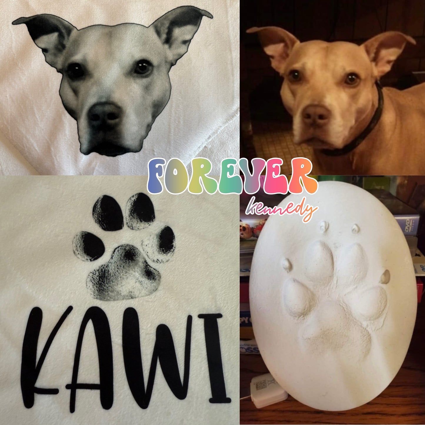 (MTO BLANKET) : Custom photo and paw print