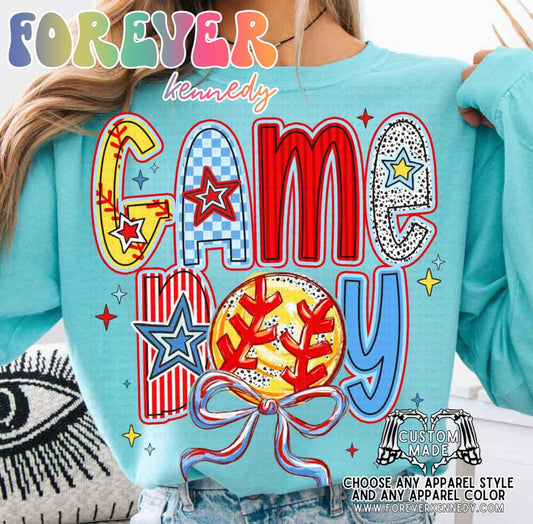 (MADE TO ORDER) * CHOOSE STYLE / COLOR: Game Day Softball